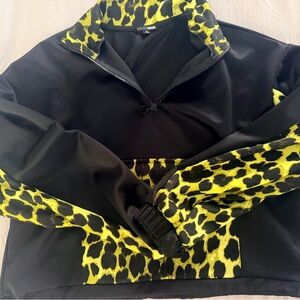Fashion Nova Black and Yellow Leopard Print Top